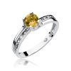Pierścionek złoty 585 z brylantami 0,03ct cytrynem 0,50ct W-106