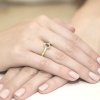 Pierścionek złoty 585 z brylantami 0,01ct szafirem 0,70ct W-26