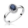 Pierścionek złoty 585 z brylantami 0,08ct szafirem 0,70ct W-330