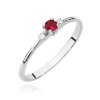 Pierścionek złoty 585 z brylantami 0,05ct rubinem 0,15ct BC-014