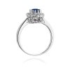 Pierścionek złoty 585 z brylantami 0,17ct szafirem 0,50ct W-284