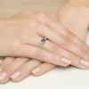 Pierścionek złoty 585 z brylantami 0,03ct szafirem 0,60ct W-105