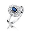 Pierścionek złoty 585 z brylantami 0,10ct szafirem 0,70ct W-354