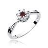 Pierścionek złoty 585 z brylantami 0,12ct rubinem 0,15ct W-72