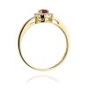 Pierścionek złoty 585 z brylantami 0,08ct rubinem 0,15ct W-238