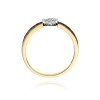 Pierścionek złoty 585 z czarnymi i białymi brylantami 0,19ct W-297