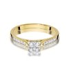 Pierścionek złoty 585 z brylantami 0,16ct zaręczynowy W-402