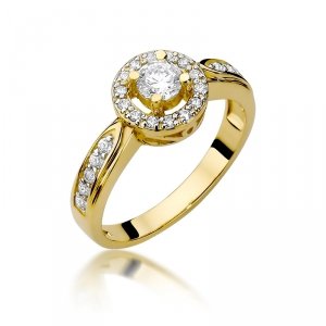 Pierścionek złoty 585 z brylantami 0,51ct W-363 zaręczynowy