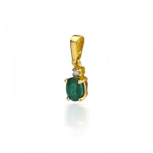 Zawieszka złota 585 ze szmaragdem 0,4ct brylantem Z-1