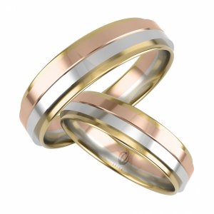 Obrączki złote ślubne 585 grawer 4.5mm PARA wys1.3