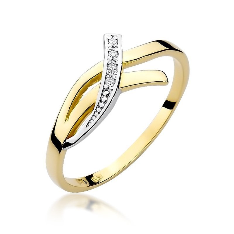 Pierścionek złoty 585 z brylantem 0,02ct  W-179