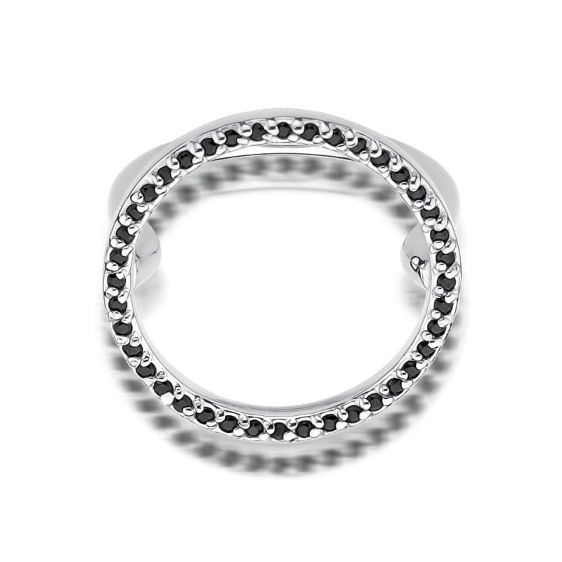 Pierścionek złoty 585 czarne brylanty 0,20ct W-510