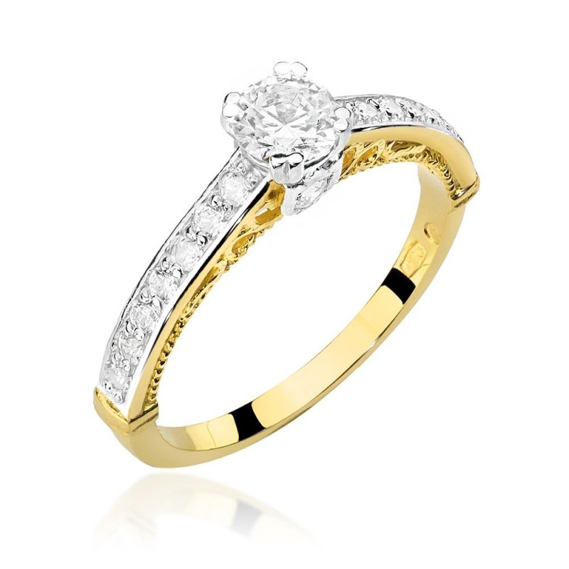 Pierścionek złoty 585 z brylantami 0,56ct W-439 zaręczynowy