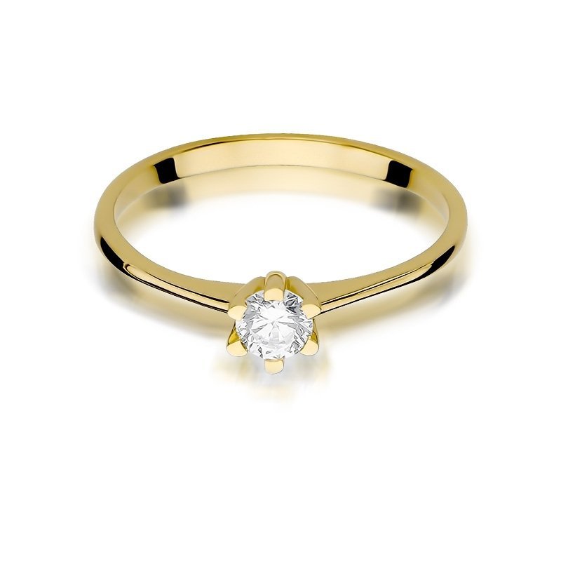 Pierścionek złoty 585 z brylantem 0,23ct W- zaręczynowy
