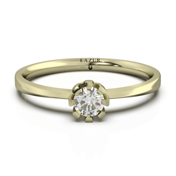 Pierścionek złoty 585 brylant 0,17ct zaręczynowy BR-018B2
