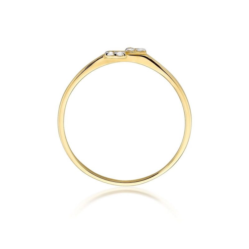 Pierścionek złoty 585 z brylantami 0,03ct obrączka W-505