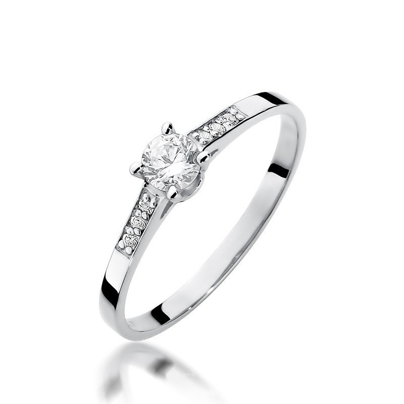 Pierścionek złoty 585 z brylantami 0,21ct W-399 zaręczynowy