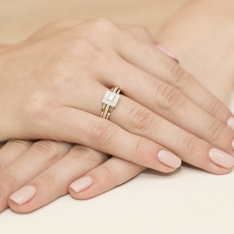 Pierścionek złoty 585 z brylantami 0,29ct W-271 zaręczynowy