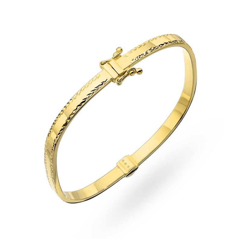 Bransoletka złota 585 sztywna kwadratowa klasyczna