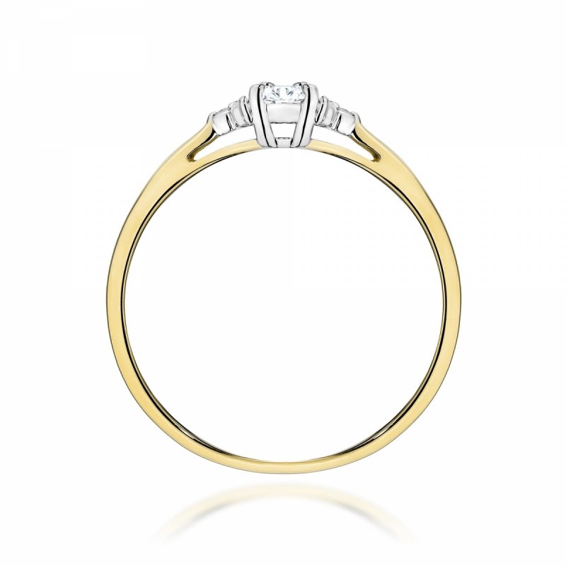 Pierścionek złoty 585 diament laboratoryjny 0,13ct W0428