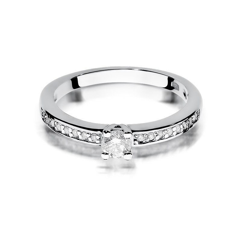 Pierścionek złoty 585 z brylantami 0,28ct W-288 zaręczynowy