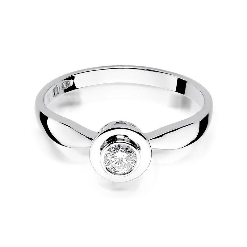 Pierścionek złoty 585 z brylantem 0,15ct zaręczynowy W-294