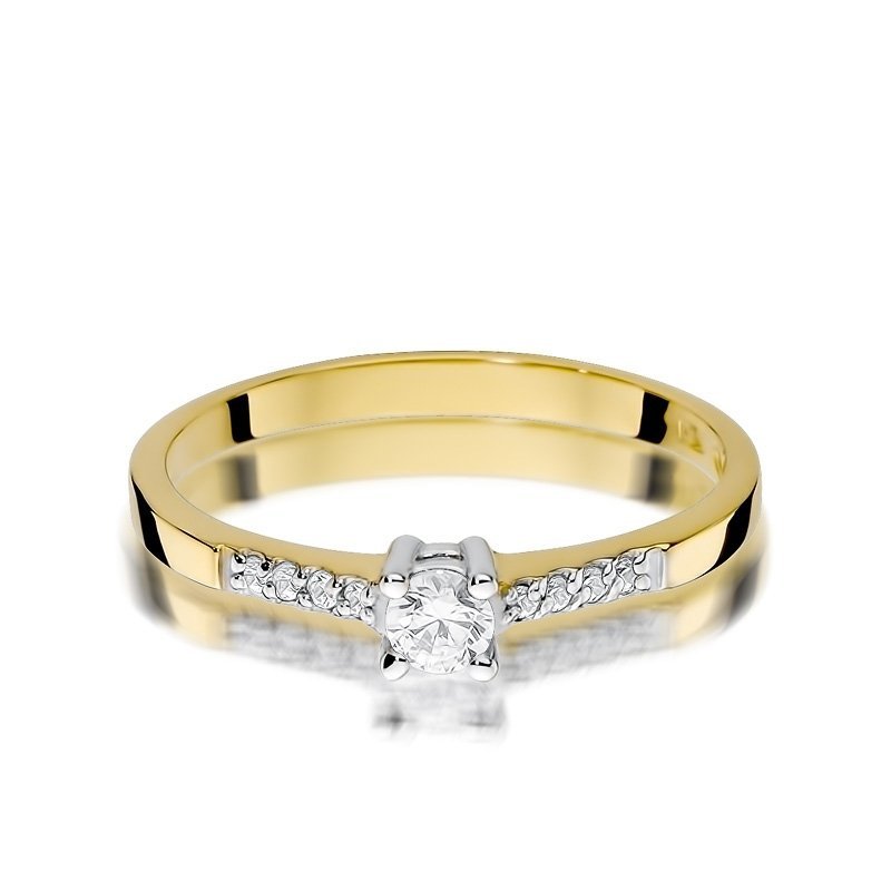 Pierścionek złoty 585 z brylantami 0,22ct W-382 zaręczynowy