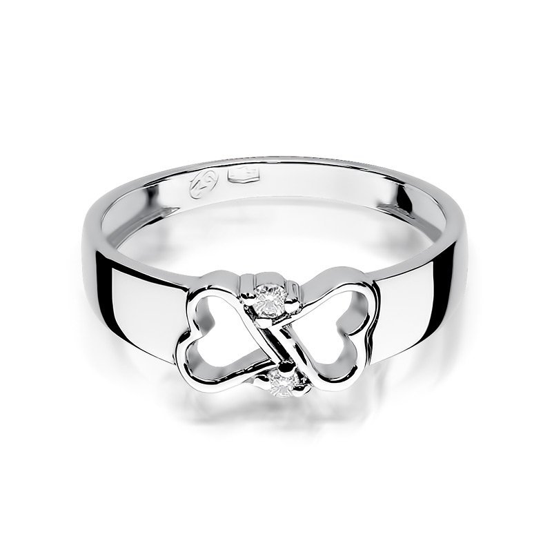 Pierścionek złoty 585 z brylantami 0,04ct zaręczynowy W-286