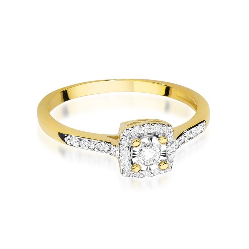 Pierścionek złoty 585 z brylantami 0,21ct W-462 zaręczynowy