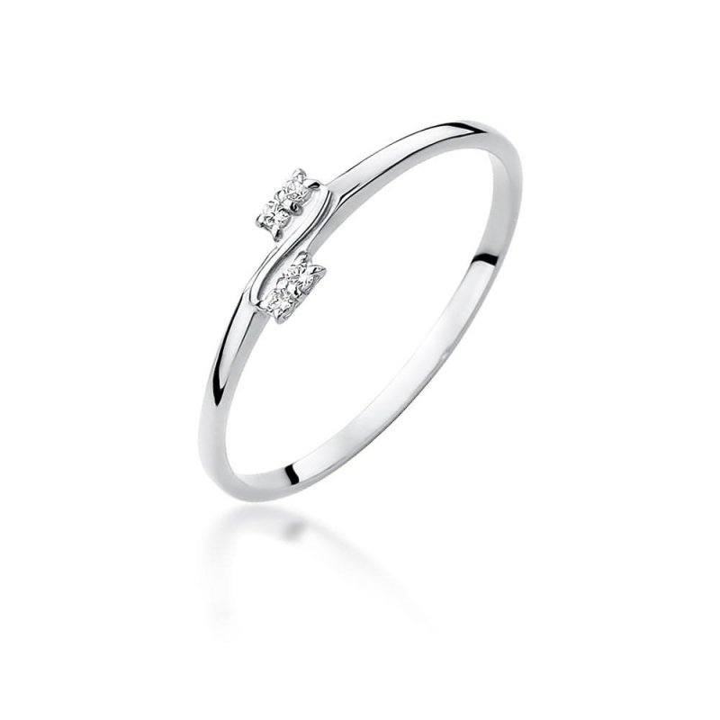 Pierścionek złoty 585 z brylantami 0,03ct obrączka W-505