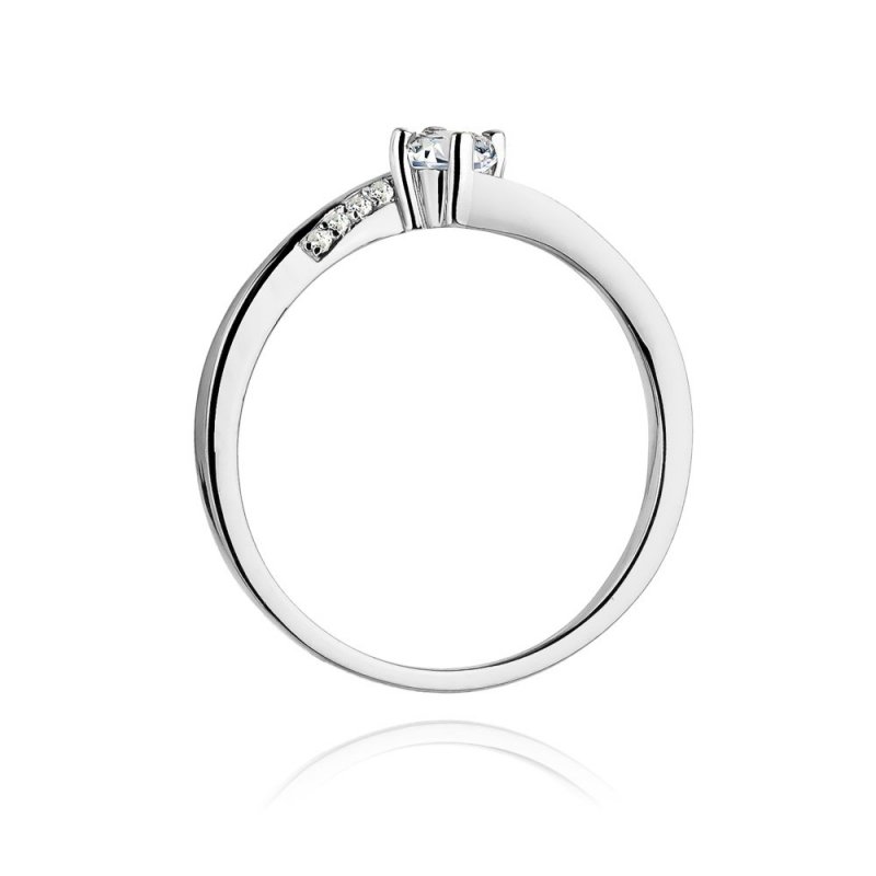 Pierścionek złoty 585 z brylantami 0,19ct zaręczynowy W-262