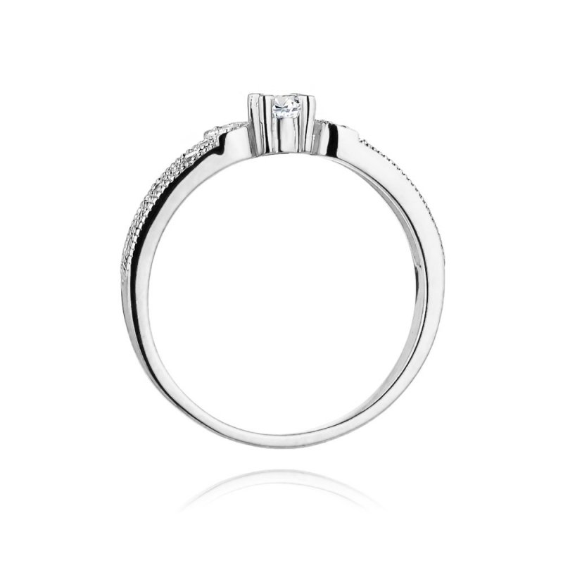 Pierścionek złoty 585 z brylantami 0,13ct zaręczynowy W-411