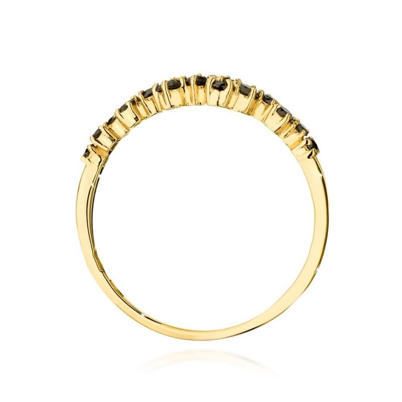 Pierścionek złoty 585 czarne brylanty 0,33ct W-528