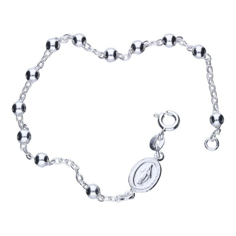 Bransoletka srebrna 925 różaniec na rękę