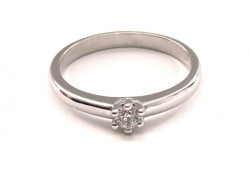 Pierścionek z brylantem 0,08ct PR. 585