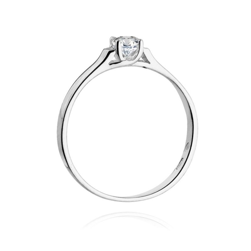 Pierścionek złoty 585 z brylantem 0,18ct zaręczynowy W-381
