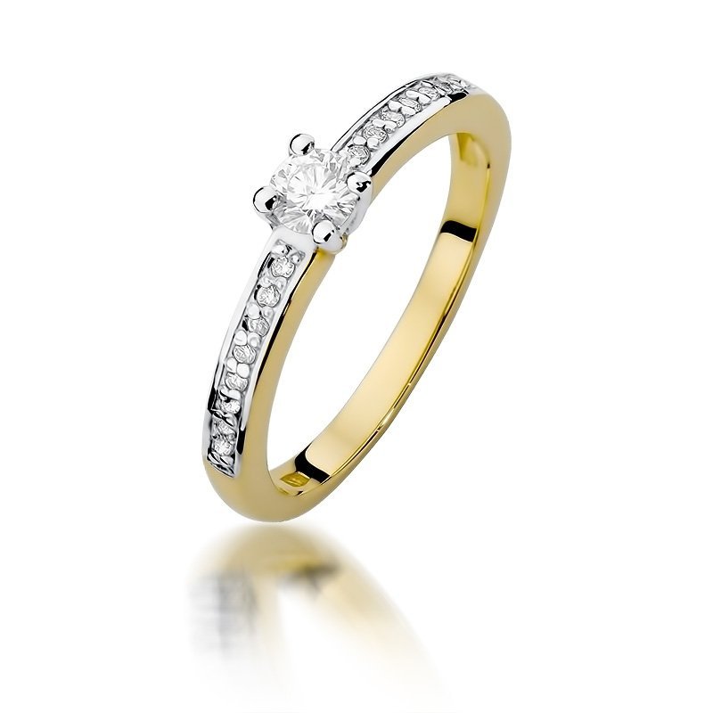 Pierścionek złoty 585 z brylantami 0,28ct W-288 zaręczynowy