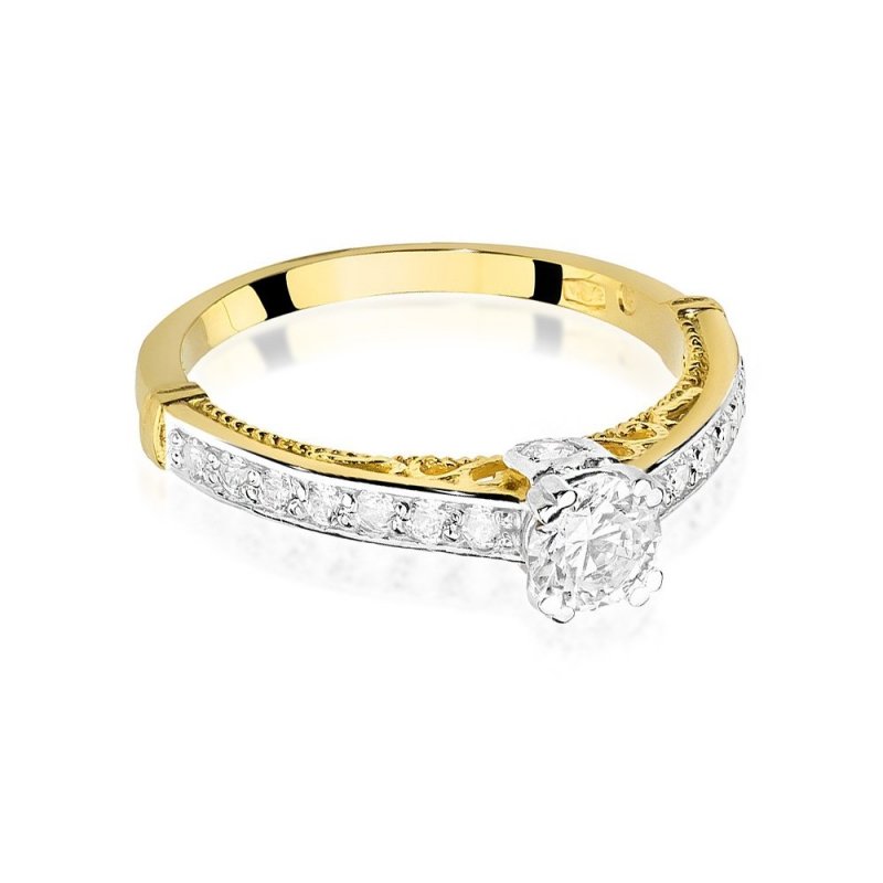 Pierścionek złoty 585 z brylantami 0,56ct W-439 zaręczynowy