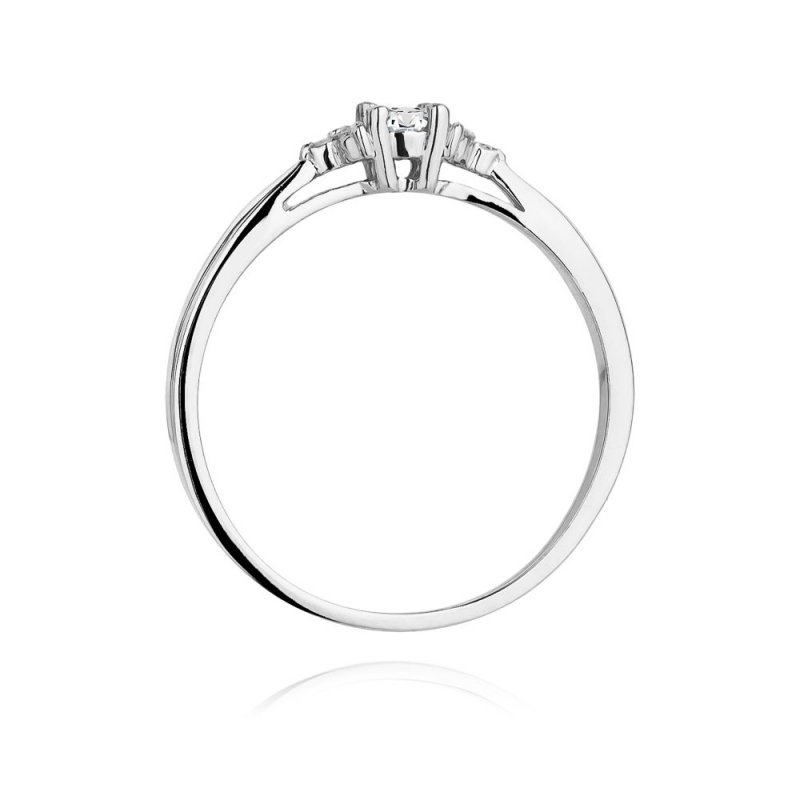 Pierścionek złoty 585 z brylantami 0,13ct zaręczynowy W-428
