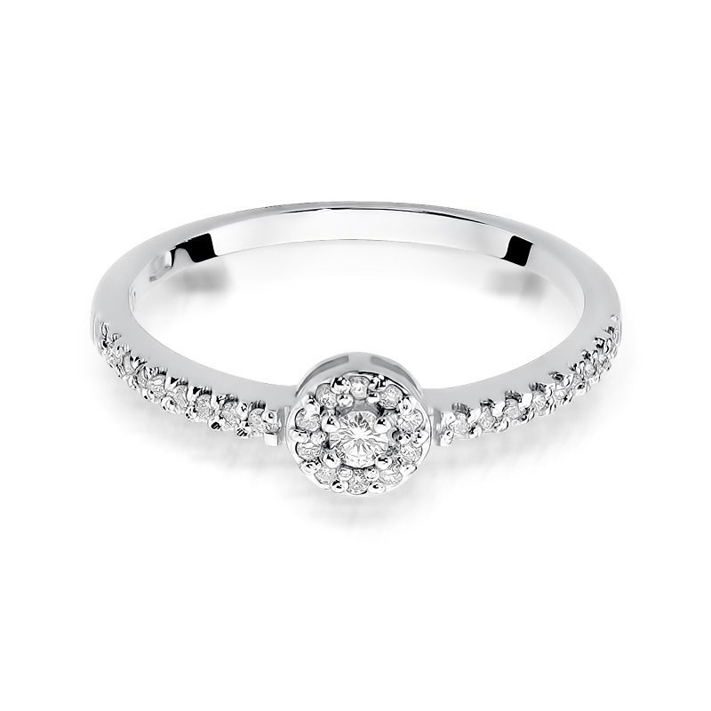 Pierścionek złoty 585 z brylantami 0,19ct zaręczynowy W-273