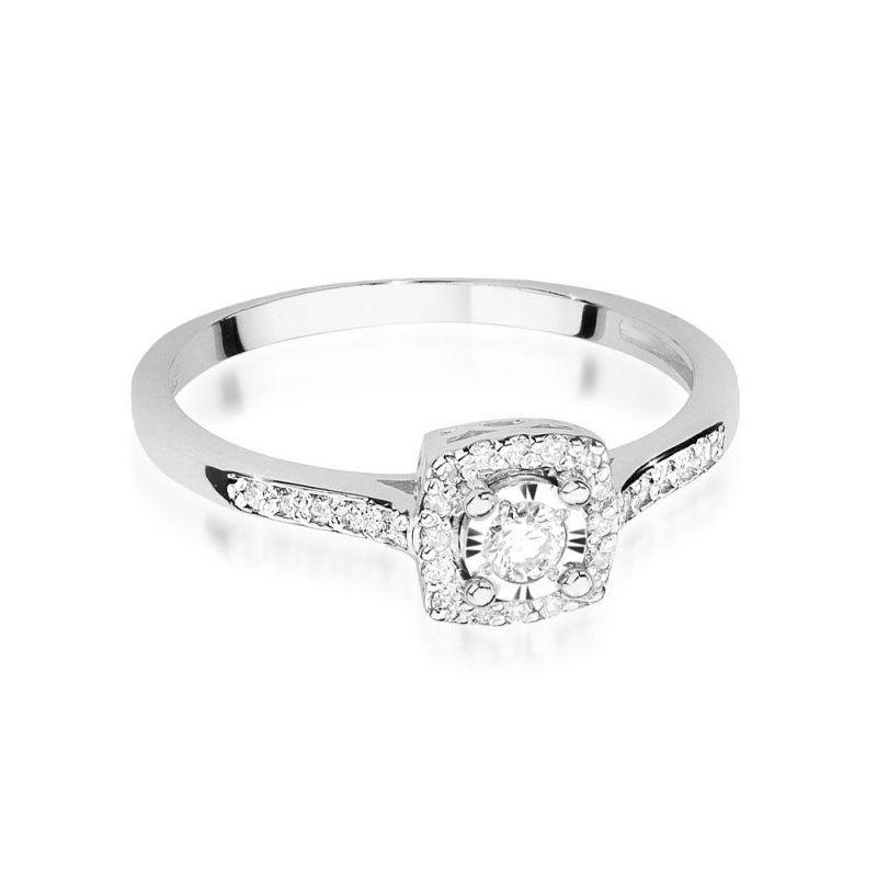 Pierścionek złoty 585 z brylantami 0,21ct W-462 zaręczynowy