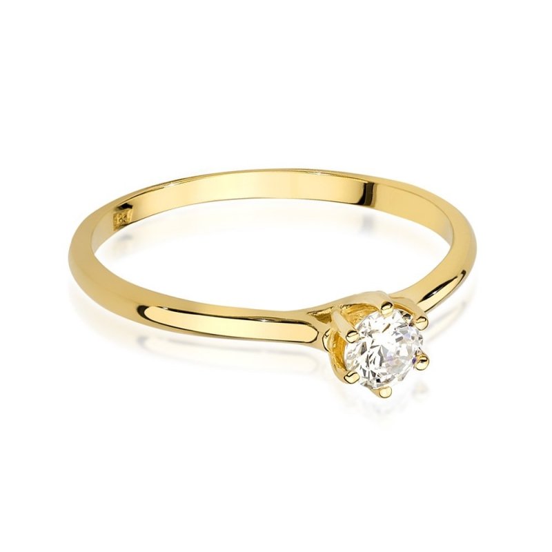 Pierścionek złoty 585 z brylantami 0,21ct zaręczynowy W-499
