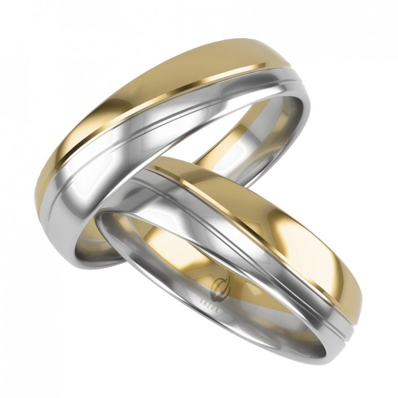 Obrączki złote ślubne 585 grawer 4,5mm para bezszwowe