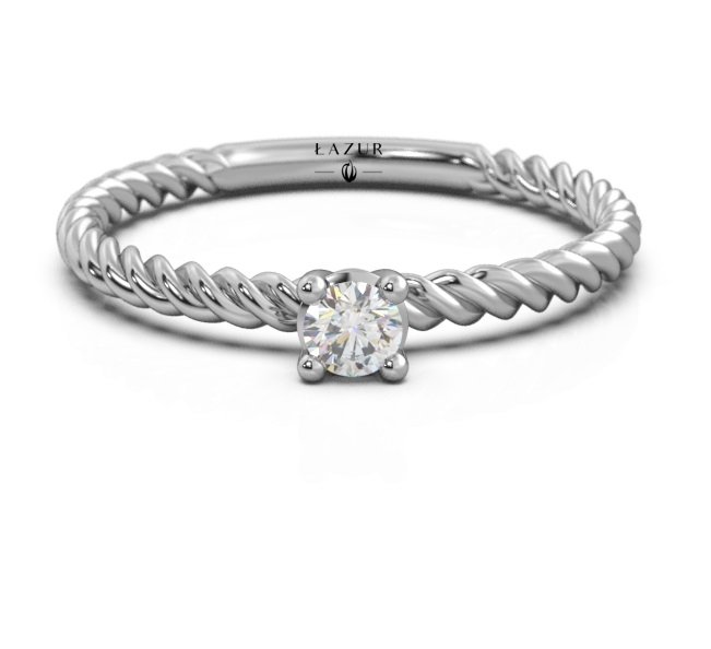 Pierścionek złoty 585 brylant 0,10ct zaręczynowy BR114