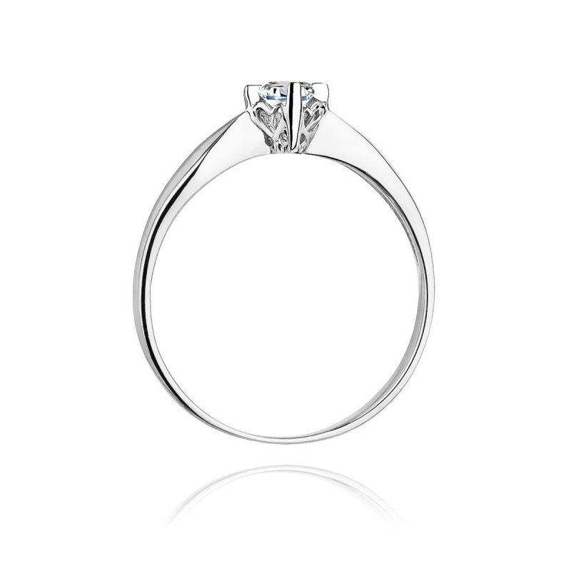 Pierścionek złoty 585 z brylantem 0,12ct zaręczynowy W-171