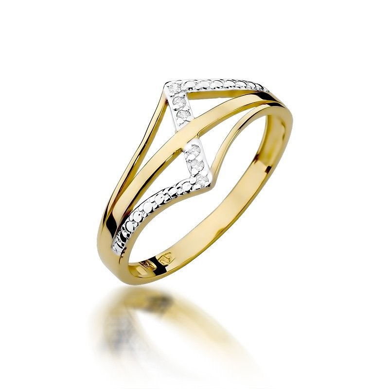 Pierścionek złoty 585 z brylantami 0,03ct W-114