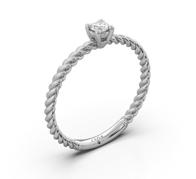 Pierścionek złoty 585 brylant 0,11ct zaręczynowy BR-114