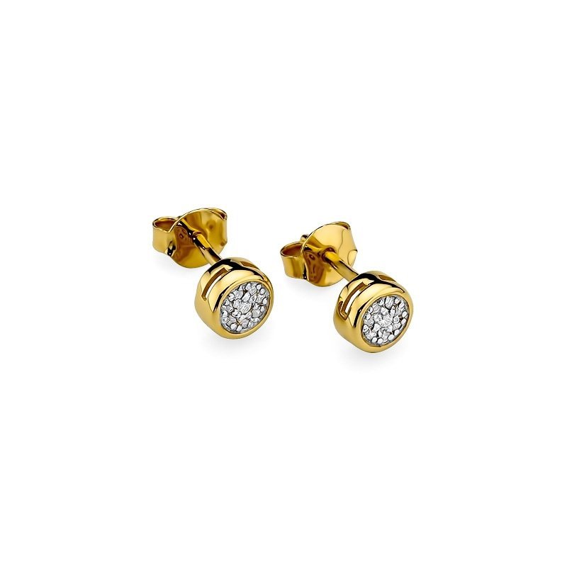 Kolczyki złote 585 brylantami 0,09ct KO-41