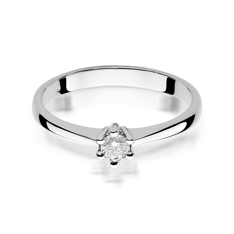 Pierścionek złoty 585 z brylantem 0,15ct zaręczynowy W-256
