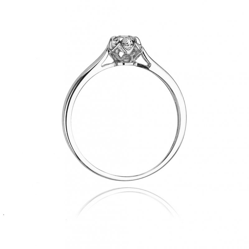 Pierścionek złoty 585 brylanty 0,15ct zaręczynowy W-62